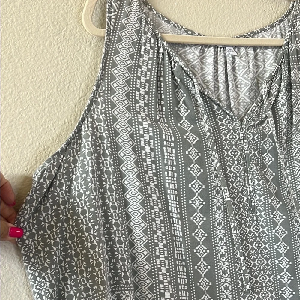 Sonoma green  Patterned Sleeveless boho Top size xxl - Picture 4 of 5
